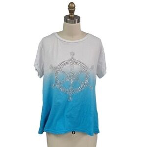 Newport News Exclusive VTG blue /white T shirt Nautical Theme  XL